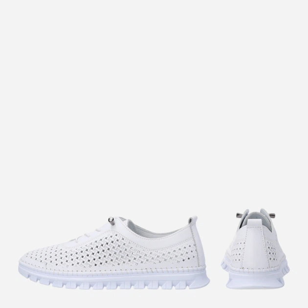 Półbuty damskie skórzane ażurowe sznurowane Venezia R124LEWHOSP047 36 (3UK) 23.5 cm Białe (5906140824535) - obraz 3