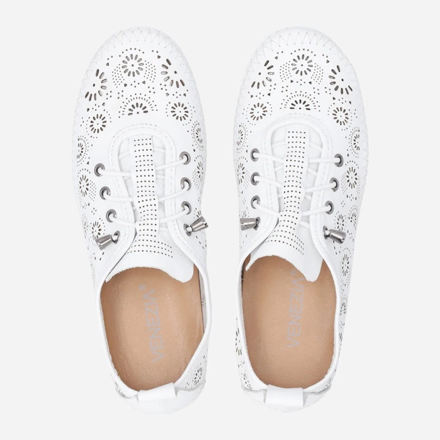 Жіночі туфлі зі шкіри Venezia R164LEWHOSP047 37 (4UK) 24 см Білі (5906140835203) - зображення 5