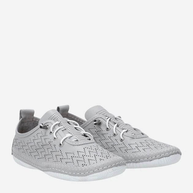 Półbuty damskie skórzane ażurowe Venezia R165LEGEOSP047 39 (6UK) 25 cm Szare (5906140829448) - obraz 4