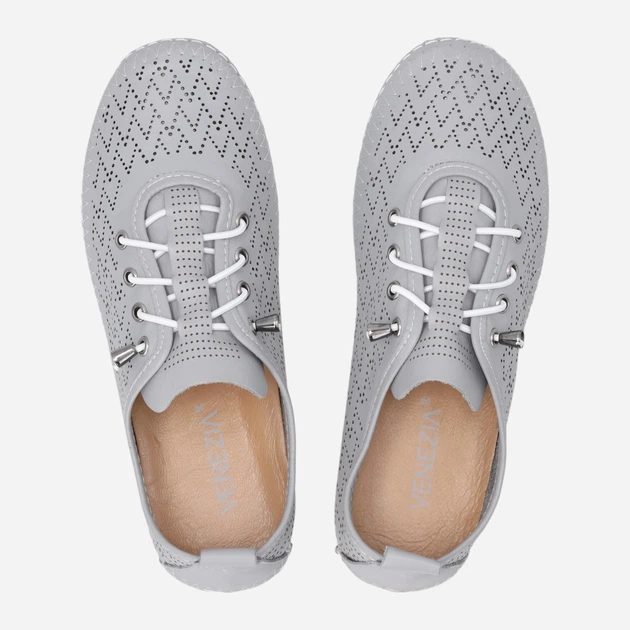 Półbuty damskie skórzane ażurowe Venezia R165LEGEOSP047 40 (7UK) 26 cm Szare (5906140829455) - obraz 5