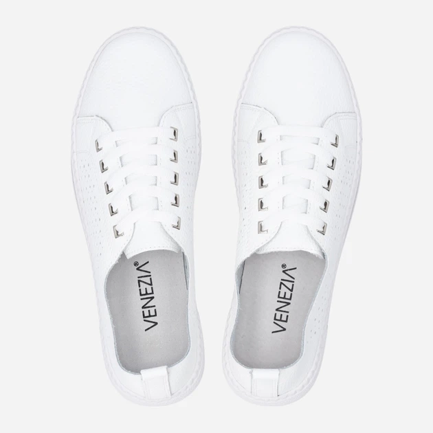 Sneakersy damskie skórzane do kostki Venezia S058LEWHOSP007 38 (5UK) 24.4 cm Białe (5906140642399) - obraz 5