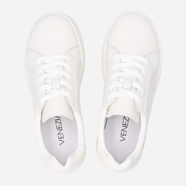 Sneakersy damskie skórzane do kostki na platformie Venezia S064LEWHOSP007 38 (5UK) 24.4 cm Białe (5906140642757) - obraz 5