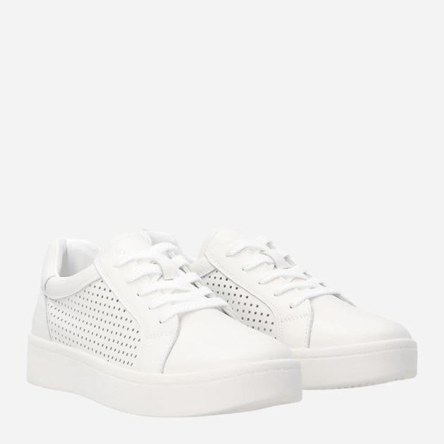 Sneakersy damskie skórzane do kostki na platformie Venezia S064LEWHOSP007 36 (3UK) 23.5 cm Białe (5906140642733) - obraz 4