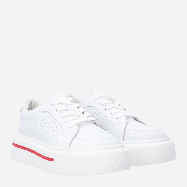Sneakersy damskie skórzane do kostki na platformie Venezia S092LEWHOSP007 37 (4UK) 24 cm Białe (5906140648513) - obraz 4