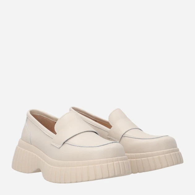 Жіночі лофери зі шкіри Venezia S147LEBEOBM007 41 (8UK) 26.5 см Бежеві (5906140647028) - зображення 4