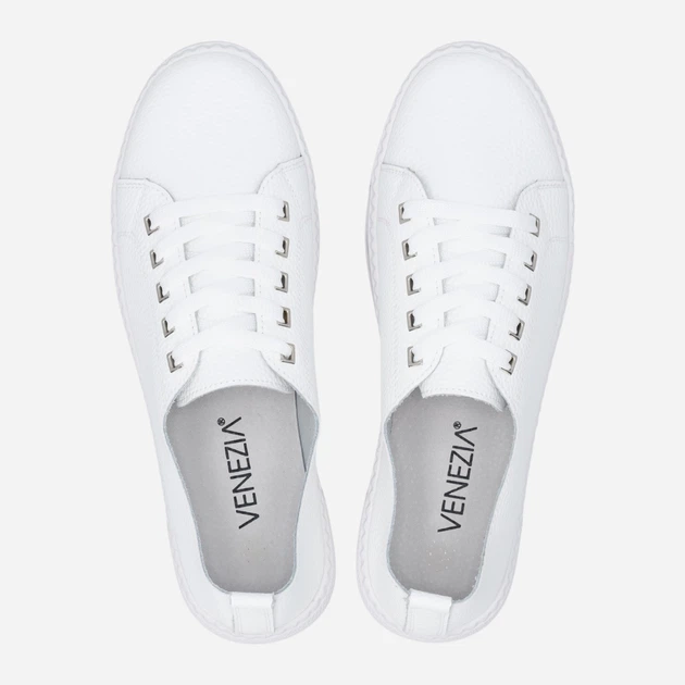 Sneakersy damskie skórzane do kostki Venezia S204LEWHOSP007 41 (8UK) 26.5 cm Białe (5906140647981) - obraz 5