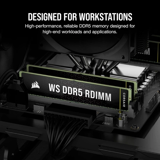 Оперативна пам'ять Corsair WS DDR5 ECC RDIMM 128GB (4x32GB) DDR5 DRAM 5600MTs CL40 (CMA128GX5M4B5600C40) - изображение 3