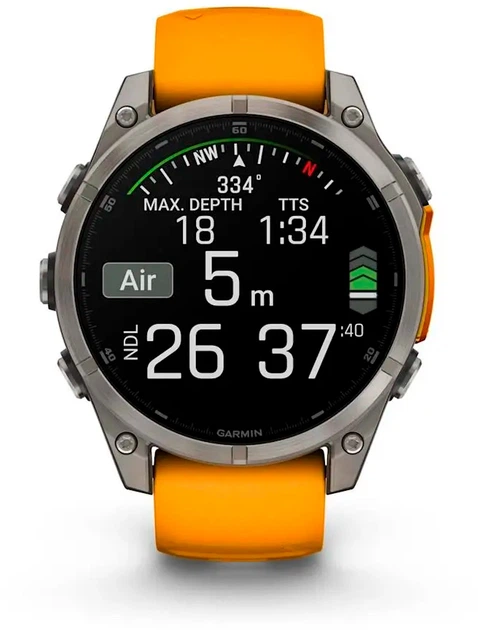 Смарт-часы Garmin fenix 8 47mm AMOLED Sapphire Titanium with a spark Orange and Graphite Silicone Band (010-02904-11) - Фото 3 Смарт-часы Garmin fenix 8 47mm AMOLED Sapphire Titanium with a spark Orange and Graphite Silicone Band (010-02904-11) - изображение 3