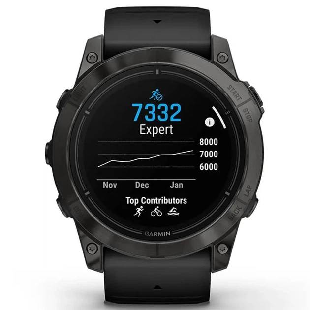 Спортивний годинник GARMIN Epix Pro Gen 2 51mm Sapphire Carbon Gray DLC Titanium with Black Silicone - зображення 4