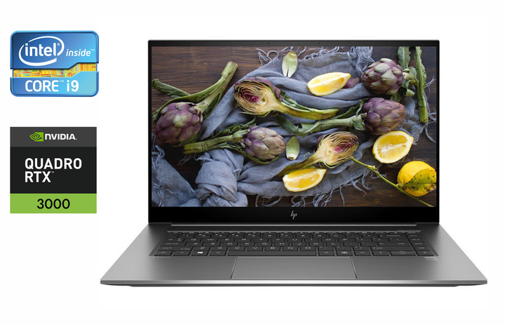 Мобильная рабочая станция HP zBook Studio G7 / 15.6" (1920x1080) IPS / Intel Core i9-10885H (8 (16) ядер по 2.4 - 5.3 GHz) / 32 GB DDR4 / 512 GB SSD / nVidia Quadro RTX 3000, 6 GB GDDR6, 192-bit / WebCam / TouchID / Windows 10 б/у - Фото 1 Мобильная рабочая станция HP zBook Studio G7 / 15.6" (1920x1080) IPS / Intel Core i9-10885H (8 (16) ядер по 2.4 - 5.3 GHz) / 32 GB DDR4 / 512 GB SSD / nVidia Quadro RTX 3000, 6 GB GDDR6, 192-bit / WebCam / TouchID / Windows 10 б/у - изображение 1