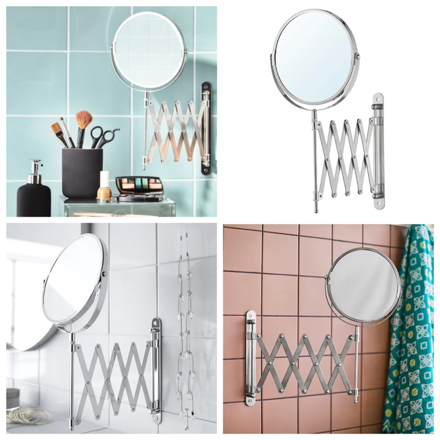 Зеркало настенное выдвижное для ванной комнаты IKEA FRÄCK двустороннее косметическое для макияжа 380.062.00 - изображение 2