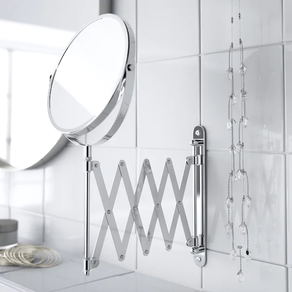 Зеркало настенное выдвижное для ванной комнаты IKEA FRÄCK двустороннее косметическое для макияжа 380.062.00 - изображение 4