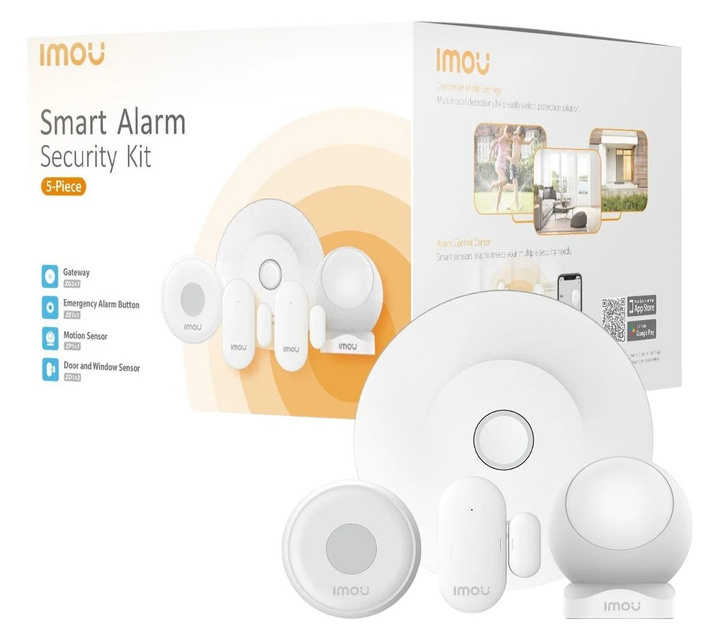 Комплект охоронної сигналізації IMOU Alarm Kit Брамка, кнопка, датчик дверей, вікна, руху White (6976391036154) - зображення 2