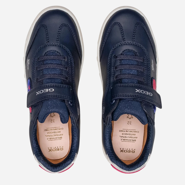 Sneakersy dziecięce dla dziewczynki świecące Geox J158WI000BC-C4002 30 Granatowe (8050036053824) - obraz 5