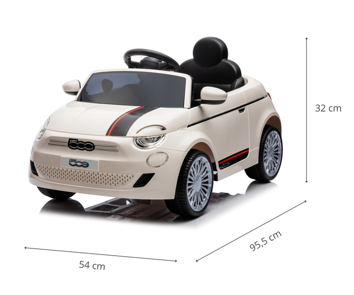 Samochód elektryczny dla dzieci Milly Mally Fiat 500e White 5916 (5901761129717) - obraz 11