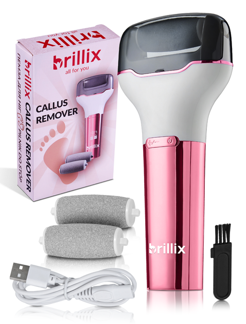 Электрическая пилка электро пемза Brillix для пяток и ног электропемза роликовая аккумуляторная шлифовальная машинка аппарат терка с функцией самоочищения и аккумулятором (CRFF-10) - изображение 1
