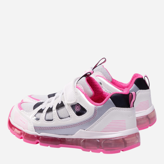 Buty sportowe dziecięce dla dziewczynki świecące LED Geox J0245C0KNAS-C0563 25 Białe (8054730390865) - obraz 4