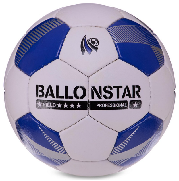 М'яч футбольний №5 PU ламінований гібридна прошивка HYBRID BALLONSTAR FB-3132 (№5, PU, біло-синій) - Фото 3 М'яч футбольний №5 PU ламінований гібридна прошивка HYBRID BALLONSTAR FB-3132 (№5, PU, біло-синій) - изображение 3