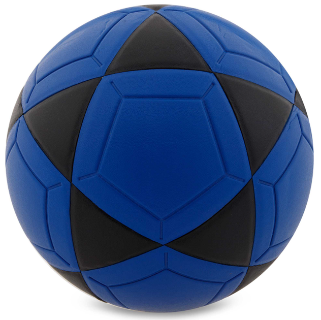 М'яч футбольний №4 PVC матовий клеєний SP-Sport FB-0451 (№4, синьо-чорний) - изображение 4