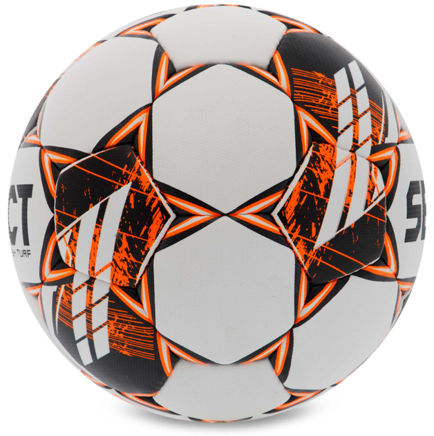 М'яч футбольний PU ручне зшивання №4 SELECT FLASH TURF FIFA BASIC V23 FLASH-TURF-WOR (№4, біло-помаранчевий) - Фото 5 М'яч футбольний PU ручне зшивання №4 SELECT FLASH TURF FIFA BASIC V23 FLASH-TURF-WOR (№4, біло-помаранчевий) - изображение 5