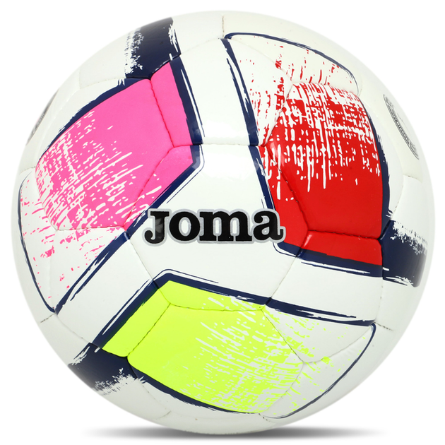 М'яч футбольний №5 ТPU ламінований зшитий вручну Joma DALI II 400649-203-T5 (№5, рожево-червоно-жовтий) - изображение 4