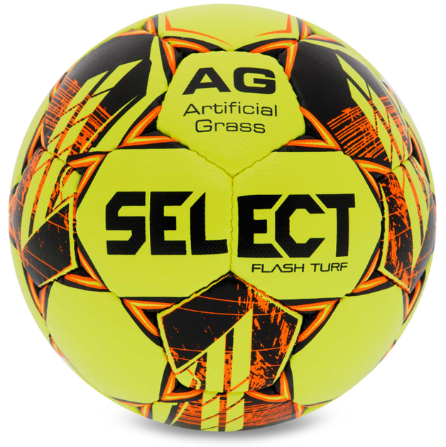 М'яч футбольний PU ручне зшивання №4 SELECT FLASH TURF FIFA BASIC V23 FLASH-TURF-YOR (№4, жовто-помаранчевий) - Фото 3 М'яч футбольний PU ручне зшивання №4 SELECT FLASH TURF FIFA BASIC V23 FLASH-TURF-YOR (№4, жовто-помаранчевий) - изображение 3