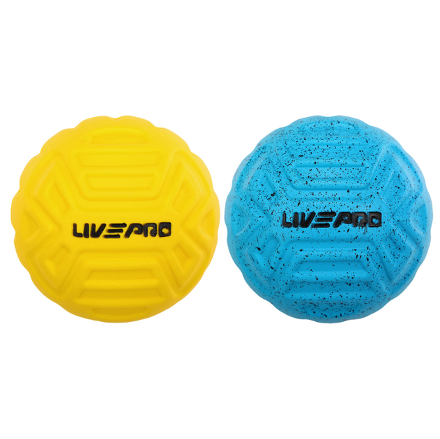 М'яч масажний для МФР ø6см 2 штуки LivePRO Foot massage ball LP8507 (PU, d-6см, блакитний та жовтий) - изображение 3