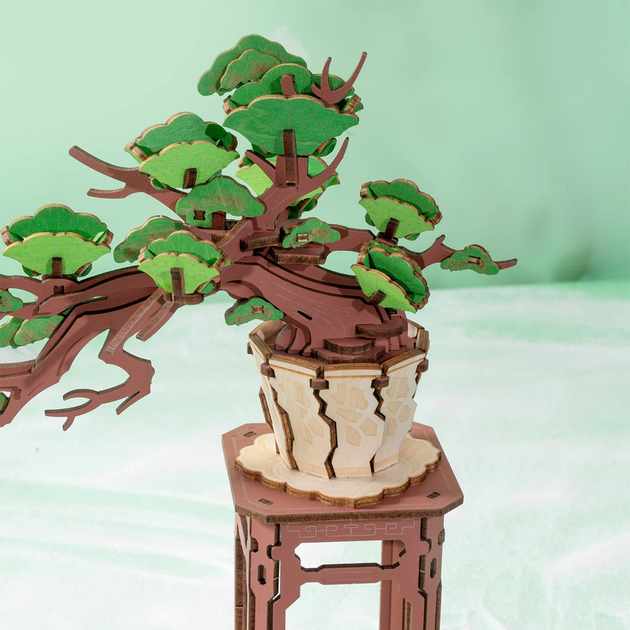 Składane klocki Robotime DIY Evergreen Pine Bonsai TG510 (6946785122145) - obraz 3