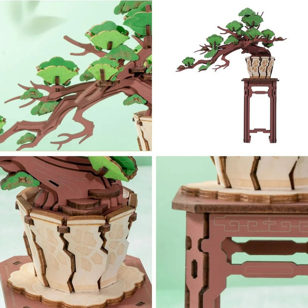 Składane klocki Robotime DIY Evergreen Pine Bonsai TG510 (6946785122145) - obraz 4