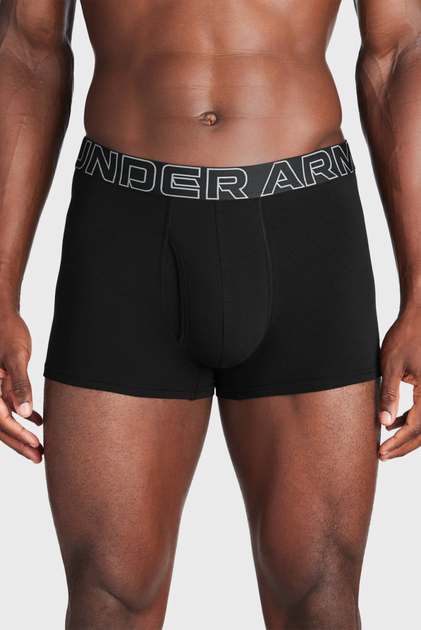 Труси боксери (3 шт) Under Armour Underwear Boxers UA PERFORMANCE COTTON - SOLID 3 3 S Чорний 1383891-001 - изображение 2