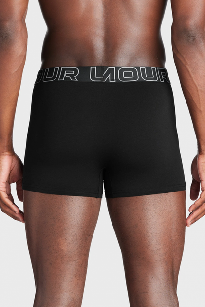 Труси боксери (3 шт) Under Armour Underwear Boxers UA PERFORMANCE COTTON - SOLID 3 3 S Чорний 1383891-001 - изображение 3