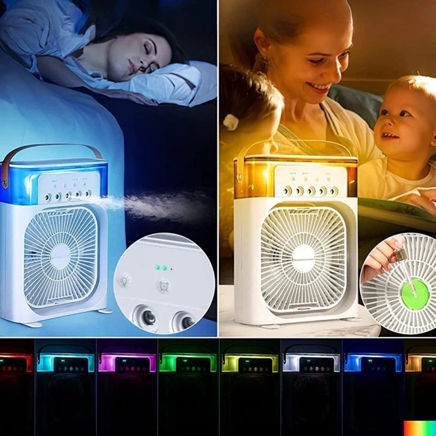 Портативный мини-кондиционер Air Cooler Fun, настольный вентилятор с увлажнителем воздуха Белый ACF-9090-White - Фото 6 Портативный мини-кондиционер Air Cooler Fun, настольный вентилятор с увлажнителем воздуха Белый ACF-9090-White - изображение 6