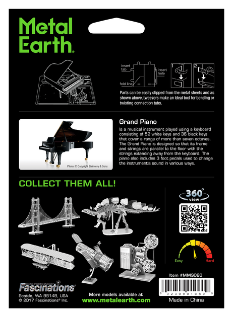 Металлический 3D конструктор "Рояль", Metal Earth, MMS080 - изображение 8