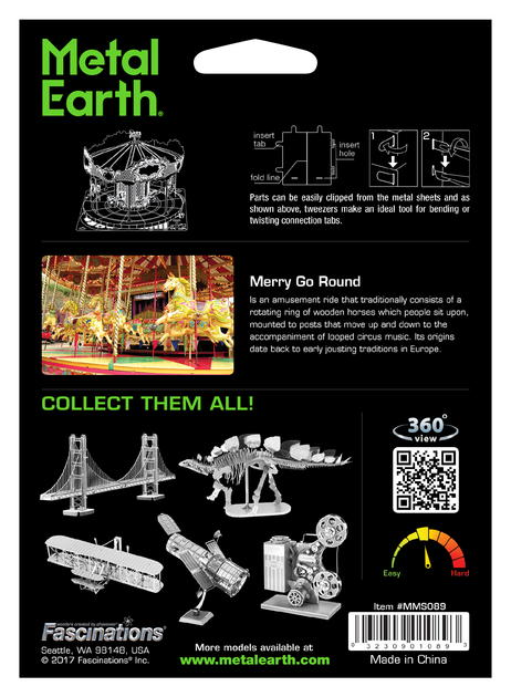 Металлический 3D конструктор "Карусель", Metal Earth, MMS089 - Фото 7 Металлический 3D конструктор "Карусель", Metal Earth, MMS089 - изображение 7