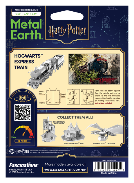 Металлический 3D конструктор Fascinations Metal Earth Экспресс поезд Хогвартс Harry Potter (MMS440) - изображение 8
