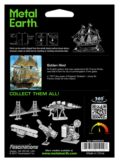 Металевий 3D конструктор "Корабель Golden Hind" - зображення 8