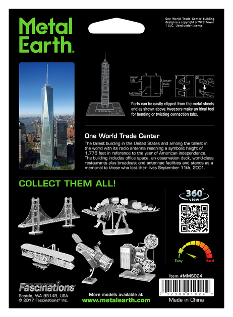Металлический 3D конструктор "Небоскреб One World Trade Center", Metal Earth, MMS024 - изображение 3