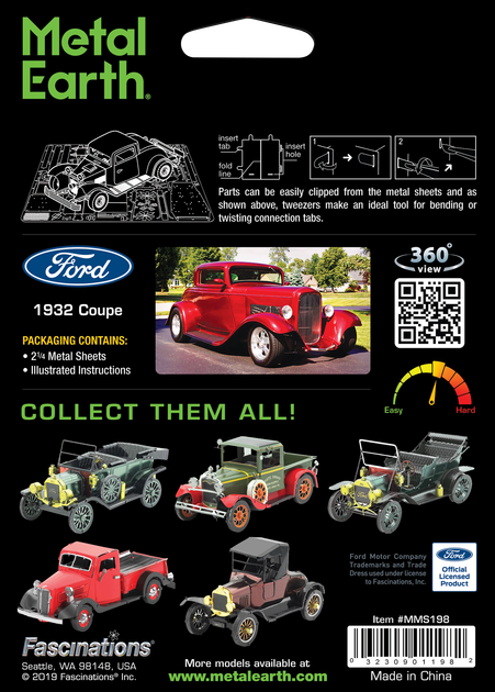 Металлический 3D конструктор "1932 Ford Coupe", Metal Earth, MMS198 - изображение 8