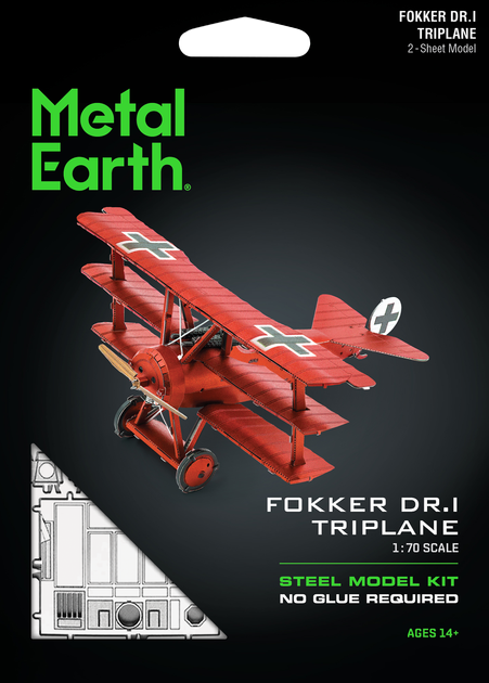 Металлический 3D конструктор Metal Earth "Самолет Fokker Dr. I Triplane" (MMS210) - изображение 10