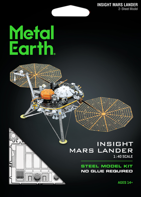 Металлический 3D конструктор "InSight Mars Lander", Metal Earth, MMS193 - Фото 4 Металлический 3D конструктор "InSight Mars Lander", Metal Earth, MMS193 - изображение 4