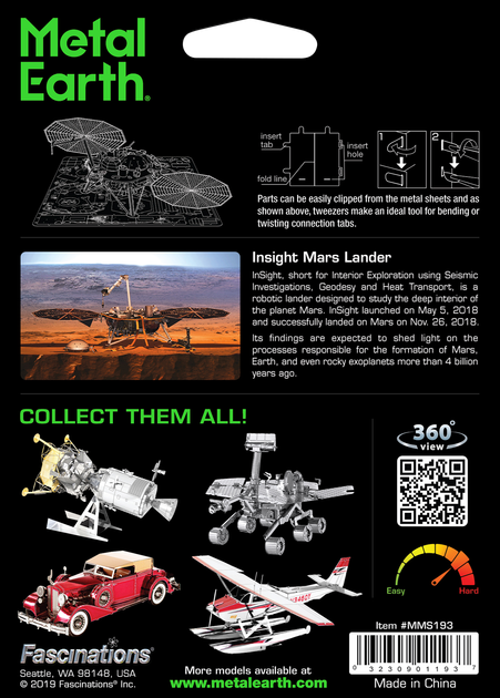 Металлический 3D конструктор "InSight Mars Lander", Metal Earth, MMS193 - Фото 5 Металлический 3D конструктор "InSight Mars Lander", Metal Earth, MMS193 - изображение 5