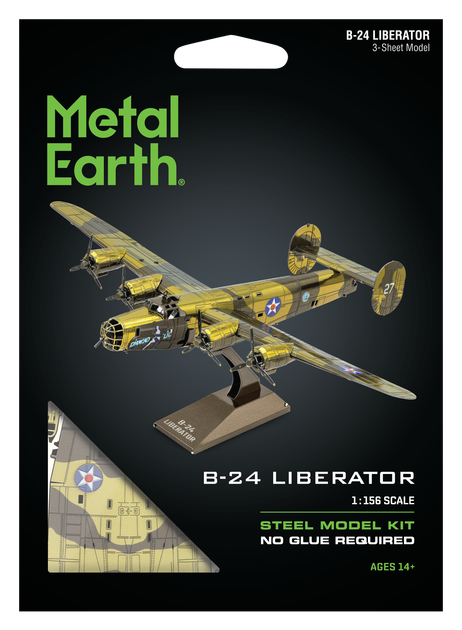 Металевий 3D конструктор "Бомбардувальник B-24 Liberator", Metal Earth, MMS179 - Фото 7 Металевий 3D конструктор "Бомбардувальник B-24 Liberator", Metal Earth, MMS179 - зображення 7
