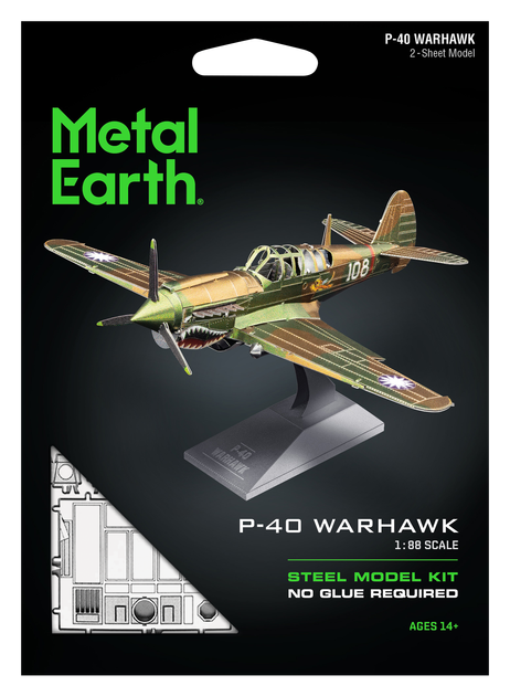 Металевий 3D конструктор "Винищувач P-40 Warhawk", Metal Earth, MMS213 - Фото 7 Металевий 3D конструктор "Винищувач P-40 Warhawk", Metal Earth, MMS213 - зображення 7