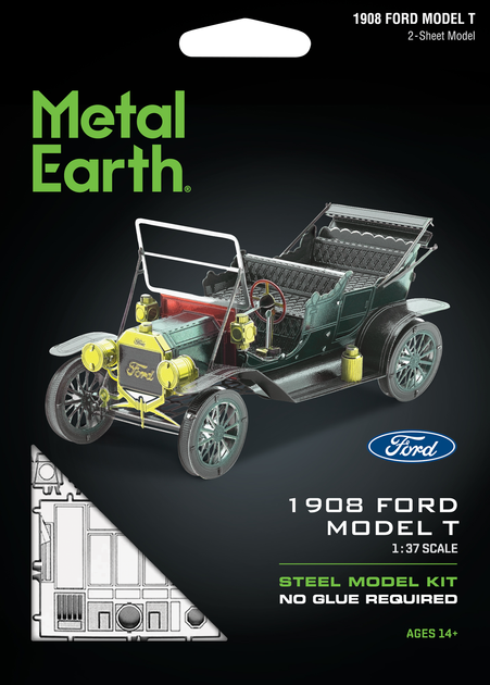 Металевий 3D конструктор "1908 Ford Model Т, зелений", Metal Earth, MMS051G - Фото 7 Металевий 3D конструктор "1908 Ford Model Т, зелений", Metal Earth, MMS051G - зображення 7