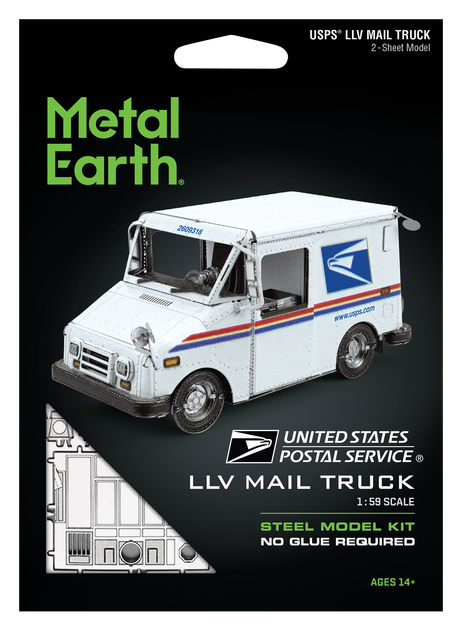 Металлический 3D конструктор "Почтовый автомобиль USPS LLV", Metal Earth, MMS468 - Фото 7 Металлический 3D конструктор "Почтовый автомобиль USPS LLV", Metal Earth, MMS468 - изображение 7