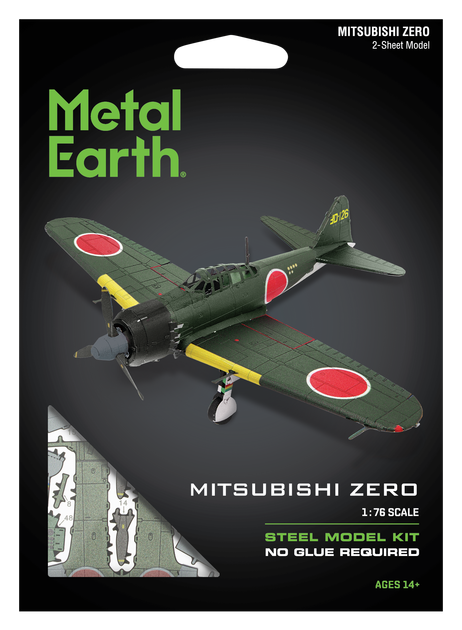 Металевий 3D конструктор "Японський винищувач Mitsubishi Zero" - Фото 7 Металевий 3D конструктор "Японський винищувач Mitsubishi Zero" - зображення 7