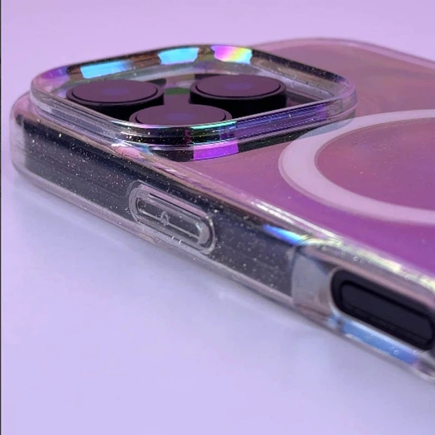 Противоударный чехол TPU Galaxy Sparkle (MagFit) для Apple iPhone 16 Pro Chroma+Glitter - изображение 6