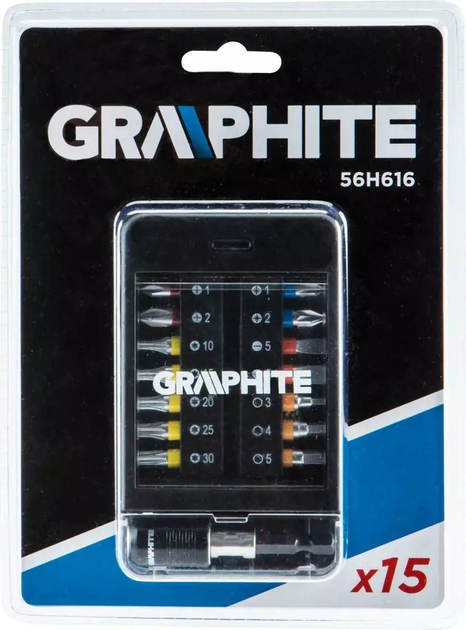 Набір біт Graphite 56H616 15 шт. (5902062024497) - зображення 2