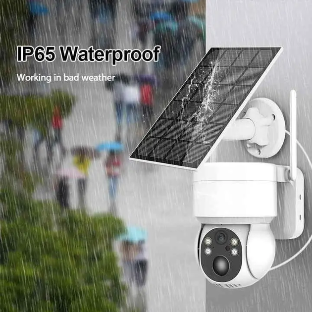 IP автономная уличная беспроводная WiFi поворотная камера наружного наблюдения 4G от сим-карты 6Мп с солнечной панелью и удаленным доступом iCSee UKC TQ1-GK4-6MP - изображение 3