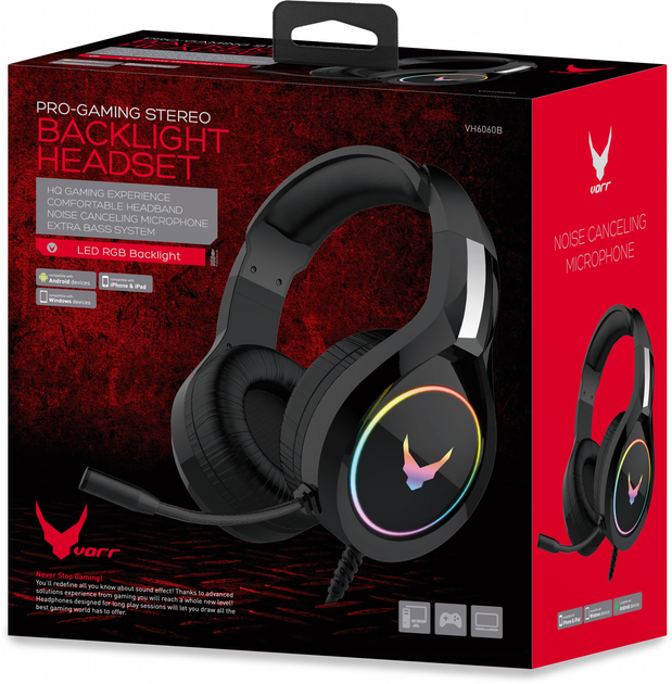 Навушники VARR VH-6060 LED RGB Backlight Black (VH6060B) - зображення 7